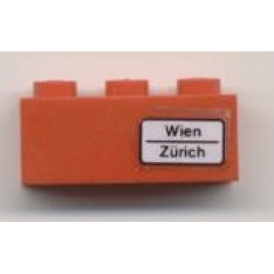 red brick 1 x 3 with wien - zã¼rich pattern on right side sticker - set 7745