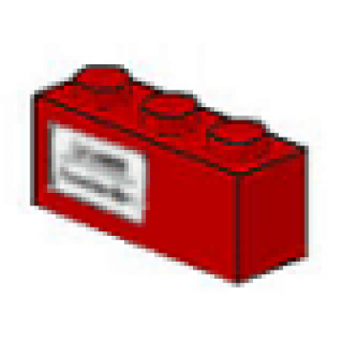 red brick 1 x 3 with basel - hamburg pattern on left sticker - set 7745