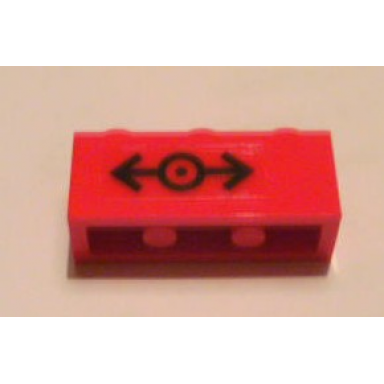 red brick 1 x 3 with train logo black pattern sticker - set 7898