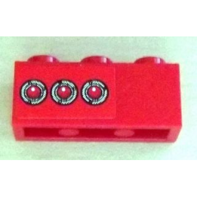red brick 1 x 3 with 3 taillights pattern model left side sticker - set 8486