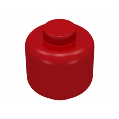 red minifigure head plain - solid stud