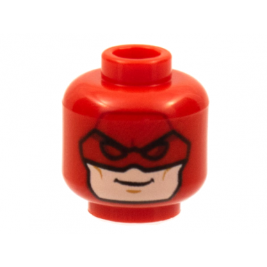 red minifigure head balaclava red eyes light nougat lower face pattern