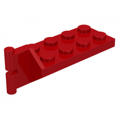 red hinge plate 2 x 4 with articulated joint - male