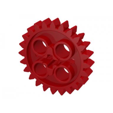 red technic gear 24 tooth with 1 axle hole