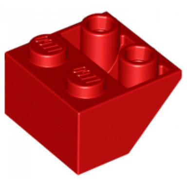 red slope inverted 45 2 x 2 with flat bottom pin