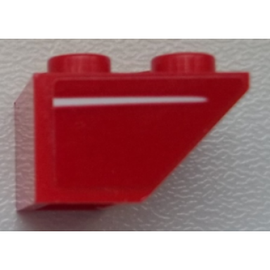 red slope inverted 45 2 x 2 with flat bottom pin with white stripe pattern model left side sticker - set 75876