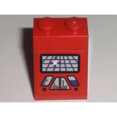 red slope 65 2 x 2 x 2 with bottom tube with control console pattern sticker - set 5984