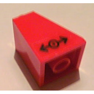 red slope 65 2 x 2 x 2 with bottom tube with train logo black pattern right sticker - set 7898