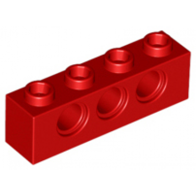 red technic brick 1 x 4 with holes