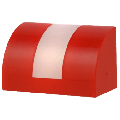 red slope curved 1 x 2 with wide vertical white stripe pattern super mario boomerang bro fire bro hammer bro ice bro hat back