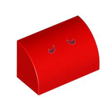 red slope curved 1 x 2 with 2 dark red curved lines pattern super mario red yoshi nostrils