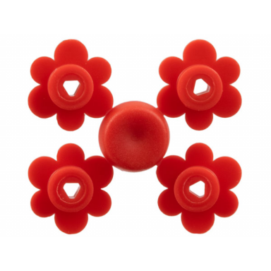 red plant flower small 4 on sprue