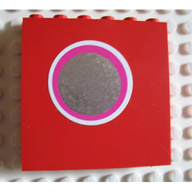 red brick 1 x 6 x 5 with small mirror pattern sticker - set 230-1