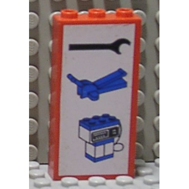 red brick 1 x 3 x 5 with wrench jack and pump pattern