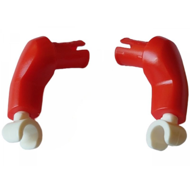 red arm large with pin matching left and right pair with white hands