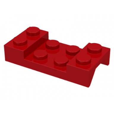 red vehicle mudguard 2 x 4 with arch studded