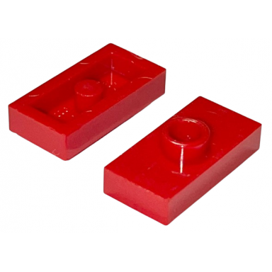 red plate modified 1 x 2 with 1 stud without groove jumper