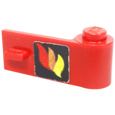 red door 1 x 3 x 1 right with classic fire logo pattern sticker - sets 640-2 6690