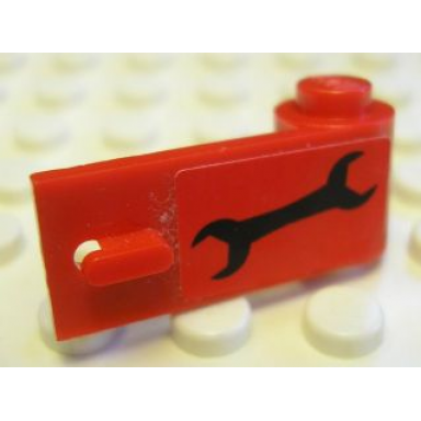 red door 1 x 3 x 1 right with black wrench pattern sticker - set 8147