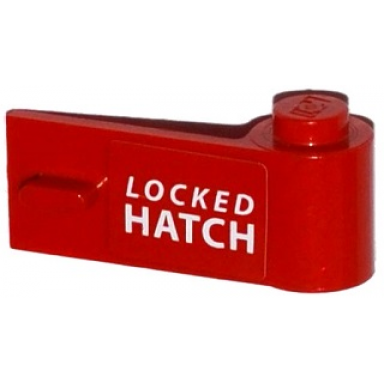 red door 1 x 3 x 1 right with white locked hatch pattern sticker - set 76015