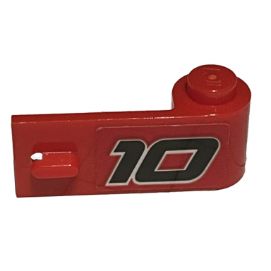 red door 1 x 3 x 1 right with black number 10 with silver outline pattern sticker - set 75882