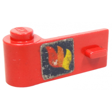 red door 1 x 3 x 1 left with classic fire logo pattern sticker - sets 640-2 6690