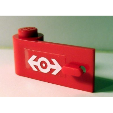 red door 1 x 3 x 1 left with train logo white on transparent background pattern sticker - set 4549