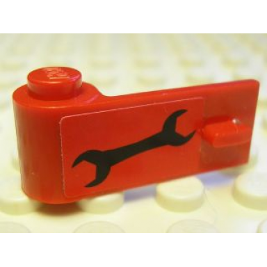 red door 1 x 3 x 1 left with black wrench pattern sticker - set 8147