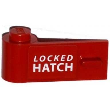red door 1 x 3 x 1 left with white locked hatch pattern sticker - set 76015