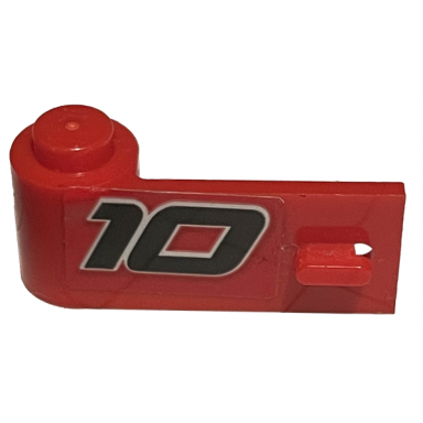 red door 1 x 3 x 1 left with black number 10 with silver outline pattern sticker - set 75882