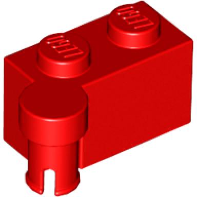 red hinge brick 1 x 4 swivel top