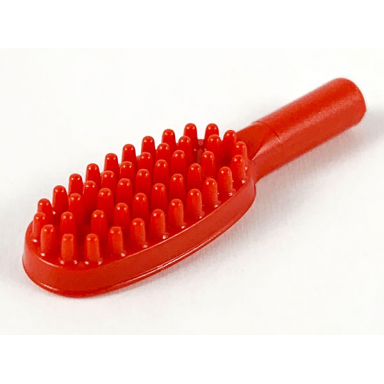 red minifigure utensil hairbrush - 10mm handle
