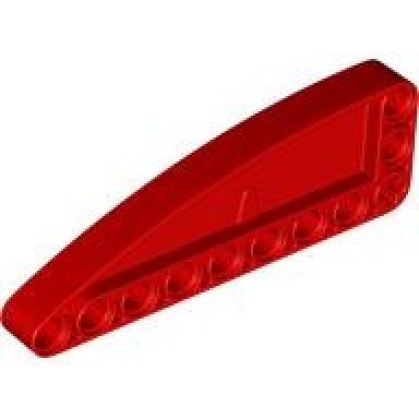 red technic liftarm modified l-shape quarter ellipse thick 3 x 9