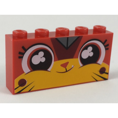 red brick 1 x 5 x 2 with smiling ultrakatty pattern