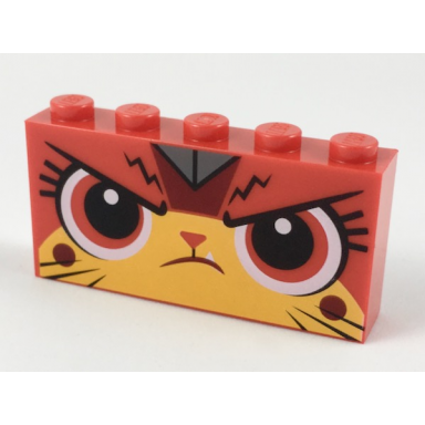 red brick 1 x 5 x 2 with angry ultrakatty pattern