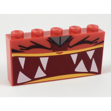 red brick 1 x 5 x 2 with extremely furious ultrakatty pattern