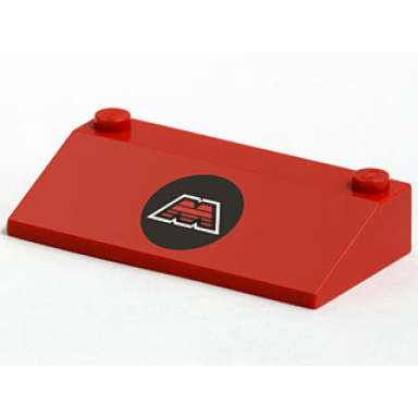 red slope 33 3 x 6 with inner walls with m:tron logo pattern