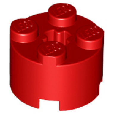 red brick round 2 x 2 with axle hole