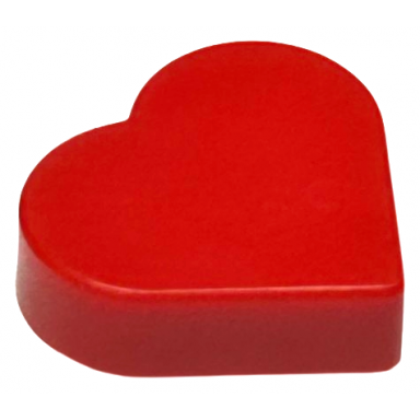 red tile round 1 x 1 heart