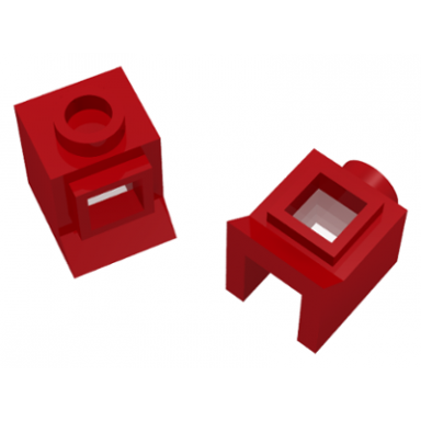 red window 1 x 1 x 1 with extended lip with trans-clear glass