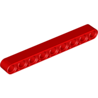 red technic liftarm thick 1 x 9
