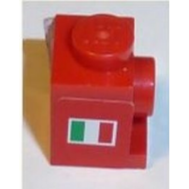 red brick modified 1 x 1 with italian flag pattern on both sides stickers - sets 8168 8185