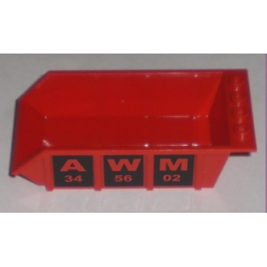 red vehicle tipper bed 4 x 6 with awm pattern on both sides stickers - set 8196