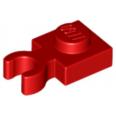 red plate modified 1 x 1 with open o clip thick vertical grip