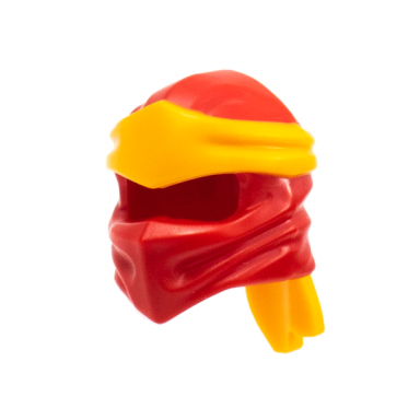 red minifigure headgear ninjago wrap type 4 with molded bright light orange headband pattern