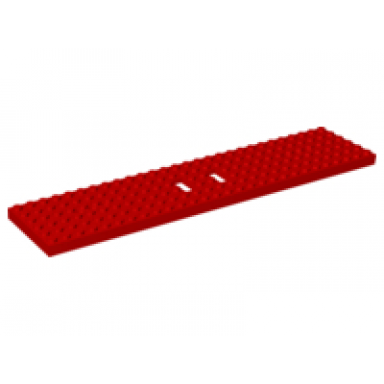 red train base 6 x 28 with 3 round holes each end and 1 x 2 cutouts