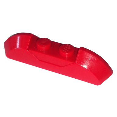 red slope curved 4 x 1 double with 2 recessed studs