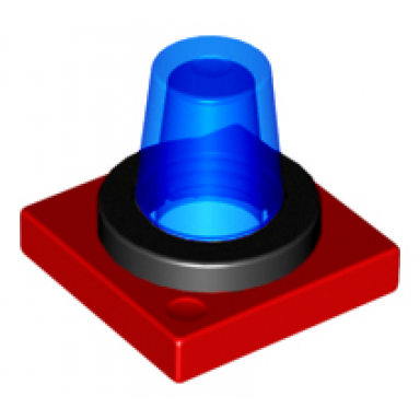 red duplo revolving-style safety light base with trans-dark blue light