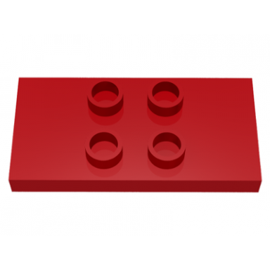 red duplo tile modified 2 x 4 x 1 3 thin with 4 center studs