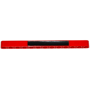 red technic liftarm thick 1 x 13 with black rectangle pattern sticker - set 42036